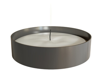 A simple round candle without a background. 3D render.