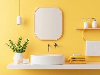 Bright kids bathroom with a cartoonthemed mirror, low sink, and childfriendly fixtures, playful design, kids bathroom decor
