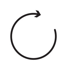 Set of circle arrows isolated on white background. Rotate arrow and spinning loading symbol. Circular rotation loading elements, redo process. 