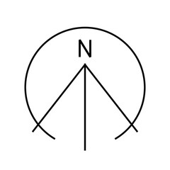 Architectural north arrow and compass outline vector
