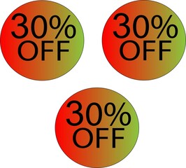 30% OFF Discount offer price sign. Discount tag for shopping, marketing, advertisement, banner and web. Vector illustration