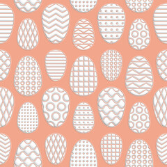 Seamless Easter pattern with Easter eggs. Minimal puffy inflated design. Seamless tileable pattern for wallpaper, scrapbooking, packaging, wrapping paper and etc.