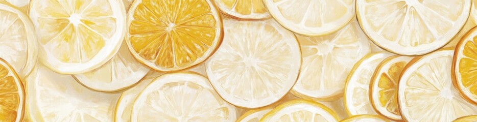 A collection of lemon slices arranged in a vibrant pattern.