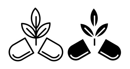 Herb eco capsule icon