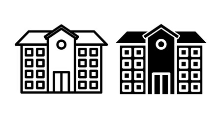 High school building icon.