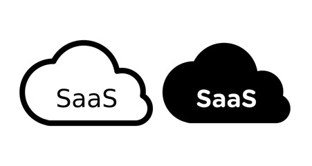SaaS Icons set in solid and thin line style
