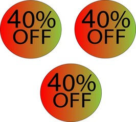 40% OFF sign. Discount offer price sign. Discount tag for shopping, marketing, advertisement, banner, and web. Vector illustration