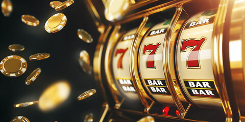 Slot machine in casino