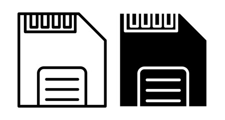 Floppy disk Icons set in solid and thin line style