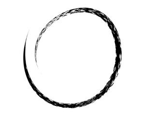Fototapeta premium chalked circle frame grunge oval brush. underline and strikethrough stroke charcoal symbol for diagrams. Vector doodle marker drawing. Freehand stripe.