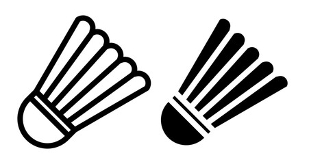 Shuttlecock Icons set in solid and thin line style