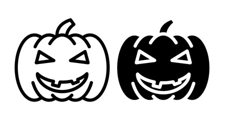Pumpkin Icons set in solid and thin line style