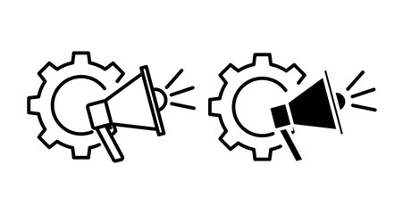 Marketing automation Icons set in solid and thin line style