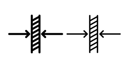 Thickness Icons set in solid and thin line style