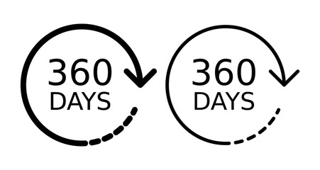 365 Day Icons set in solid and thin line style