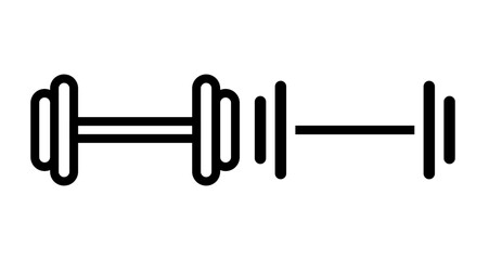 Weight barbell Icons set in solid and thin line style