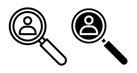 Hiring Icons set in solid and thin line style