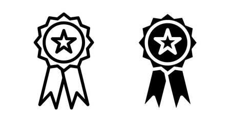 Rosette Icons set in solid and thin line style