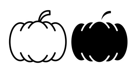 Pumpkin Icons set in solid and thin line style