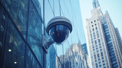Security Camera on Modern Urban Building