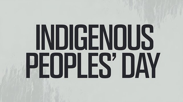 Indigenous Peoples' Day Text on a Light Grey Background