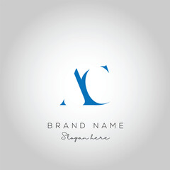 AC letter logo vector template. Creative AC font logo.