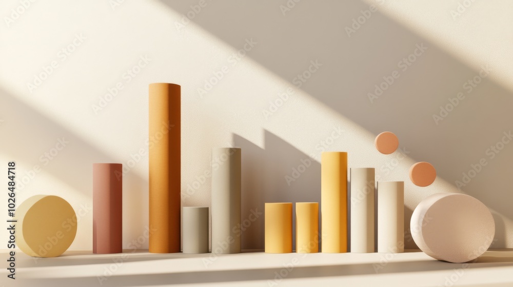 Poster abstract geometric shapes in soft light