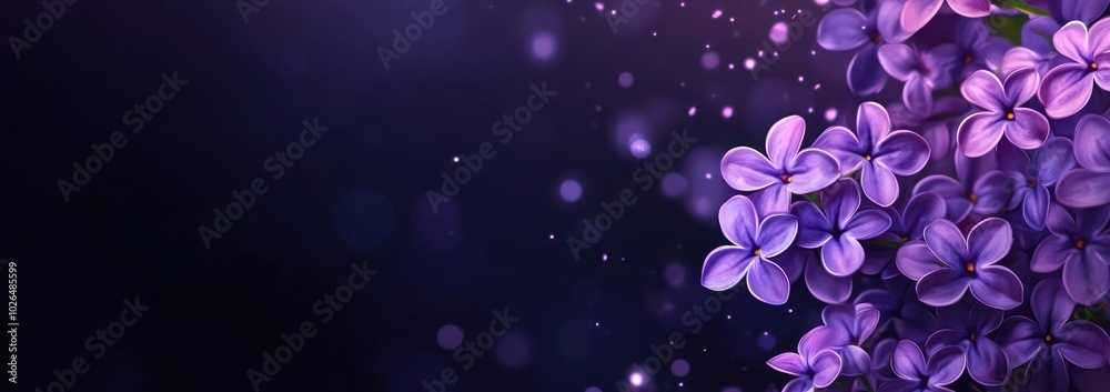 Canvas Prints A serene purple floral background with soft bokeh effects.