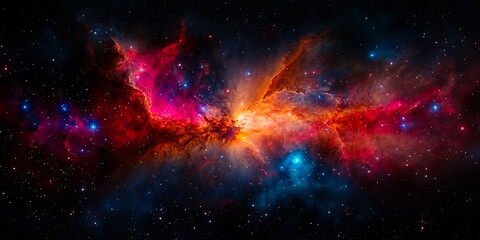 Naklejka premium deep space landscape with galaxies