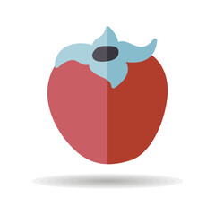 Persimmon, kaki or sharon fruit vector icon