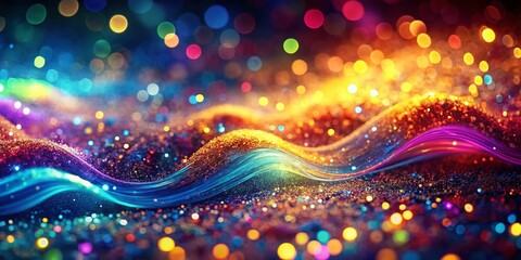 Abstract Colorful Waves with Bokeh Effect - High-Quality Background for Design Projects