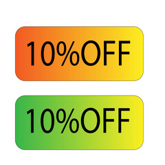 10 percent off. Discount creative composition. Vector illustration.