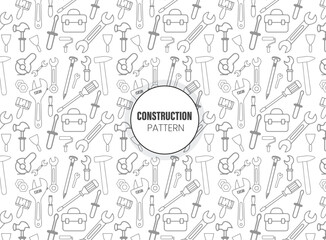 Seamless pattern with construction tools icons - tools kit seamless pattern
