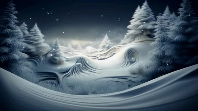 Snow Scene Forest Audio Visualizer Abstract