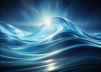 Fototapeta premium Abstract Light Blue and White Flowing Wave Pattern in Low Light Photography for Modern Decor