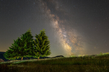 Milky Way over the Carpathian mountains