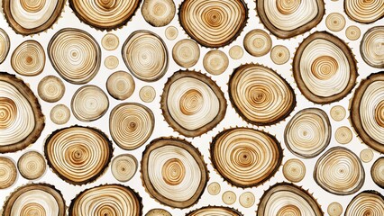 Abstract Tree Rings Seamless Background with Topographic Map Elements for Modern Food Photography