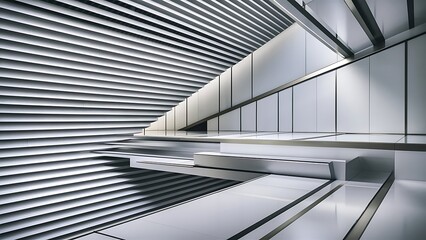 Obraz premium Abstract white and gray color, modern design stripe background with geometric shape. Vector illustration.