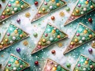 Fototapeta premium Abstract Watercolor Pie Slice Pattern Night Photography for Artistic Designs