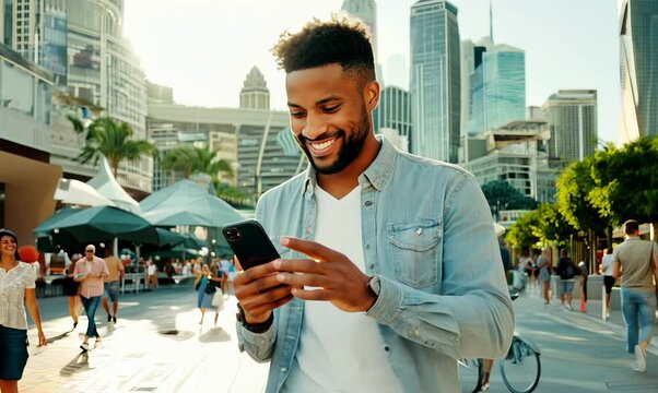Puerto Rican Man Smiling While Walking in Sydney