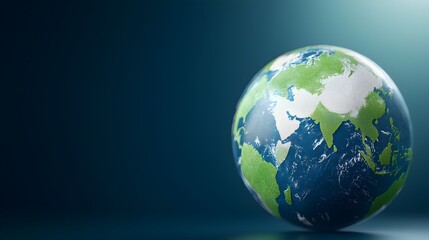 Fototapeta premium Eco-Friendly Globe Close-Up - Symbols of Sustainable Manufacturing and Renewable Industries for a Greener Society