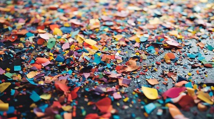 colorful confetti scattered on a surface