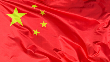 Close-up of a national flag of China