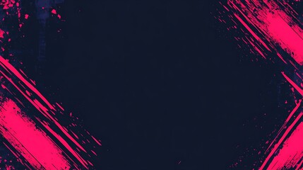 Abstract dark blue background with diagonal pink brush strokes.