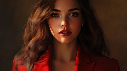Fototapeta premium The woman in red blazer
