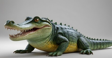 Fototapeta premium cute crocodile on a white background