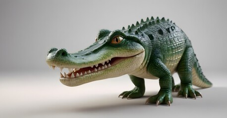 Obraz premium cute crocodile on a white background