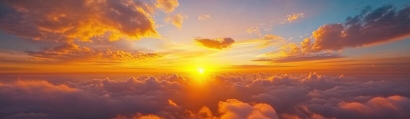 Obraz premium Sunset view with clouds background wide background 