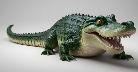 Fototapeta premium cute crocodile on a white background