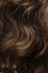 Naklejka premium A close-up shot of a woman's brown hair, highlighting its texture and color